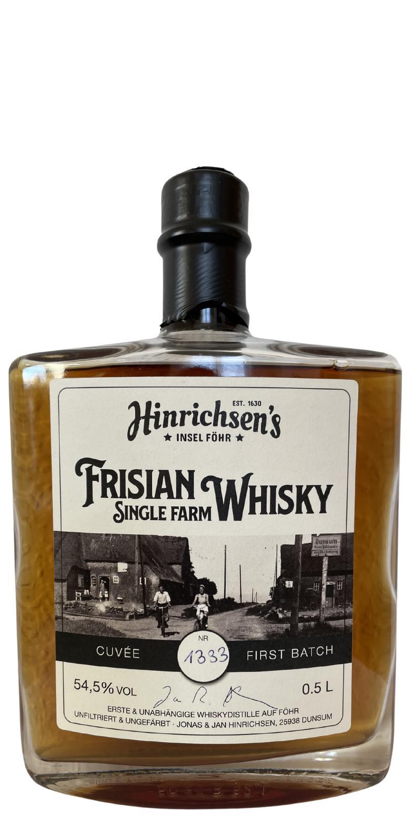 Hinrichsen's 03-year-old  Frisian Single Farm Whisky Cuvée