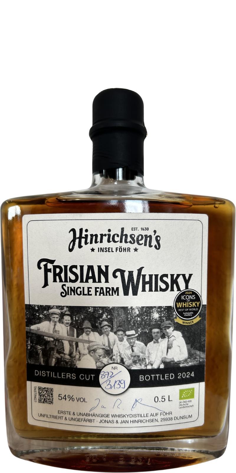 Hinrichsen's Frisian Single Farm Whisky  Distillers Cut No.3