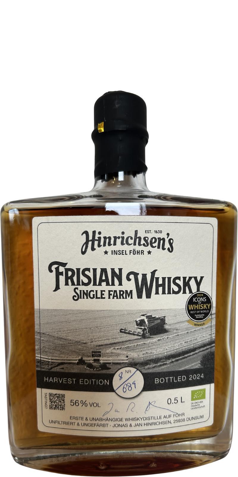 Hinrichsen's Harvest Edition  Frisian Single Farm Whisky