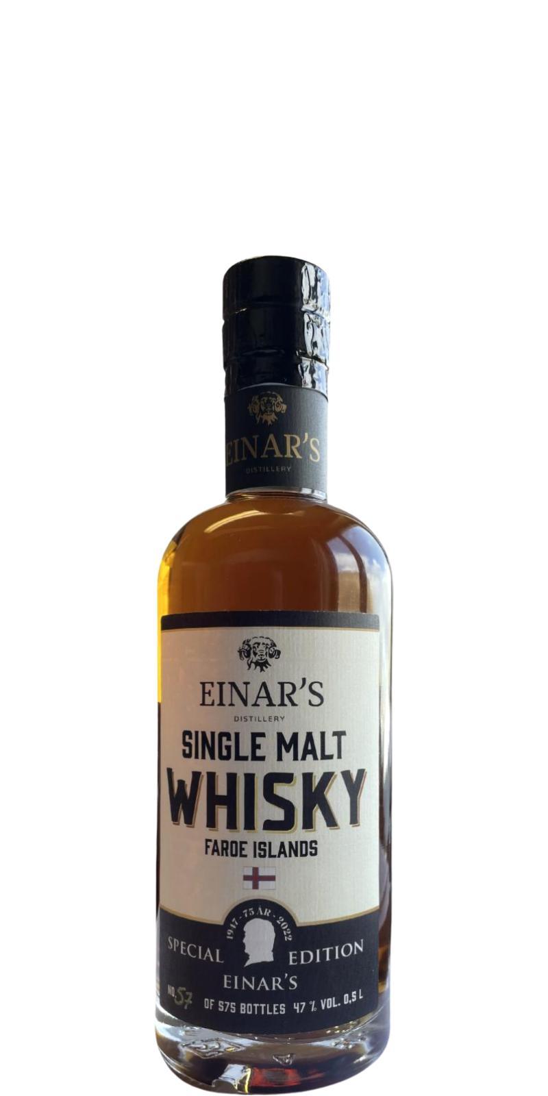 Einar's Single Malt Whisky  Special Edition - Einar's 75 År