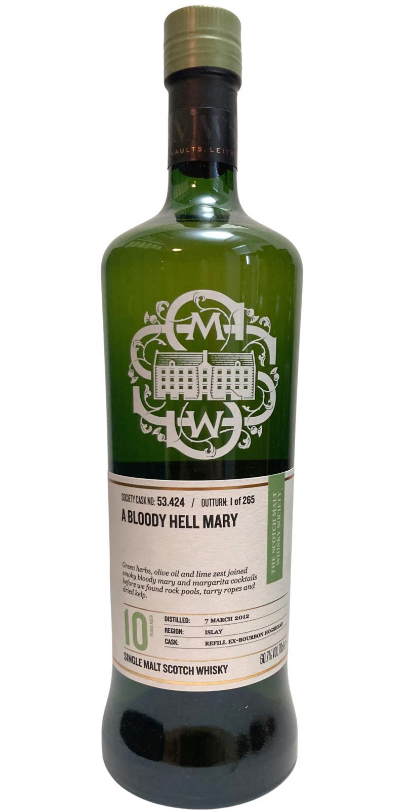 Caol Ila 2012 SMWS 53.424 A bloody hell mary