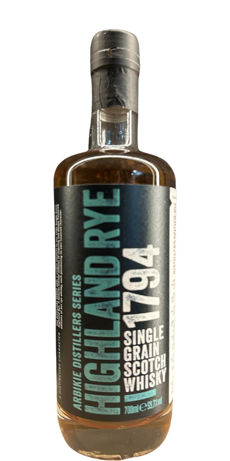 Arbikie 05-year-old  1794 Highland Rye - Cask Strength Distillers Edition 1