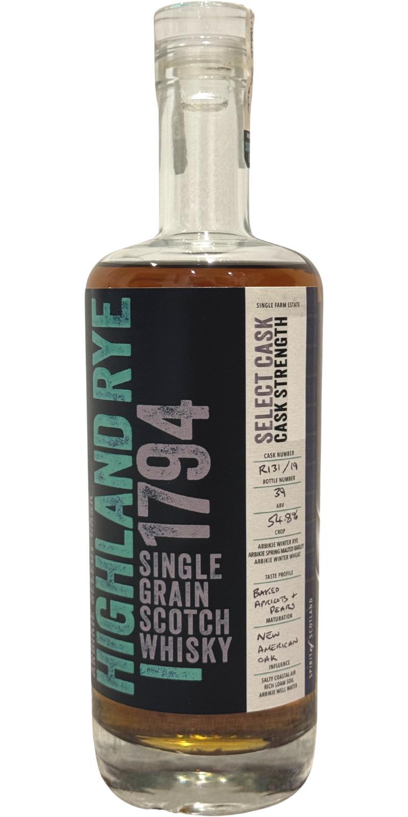 Arbikie 2019  Hand bottled - available only at the distillery