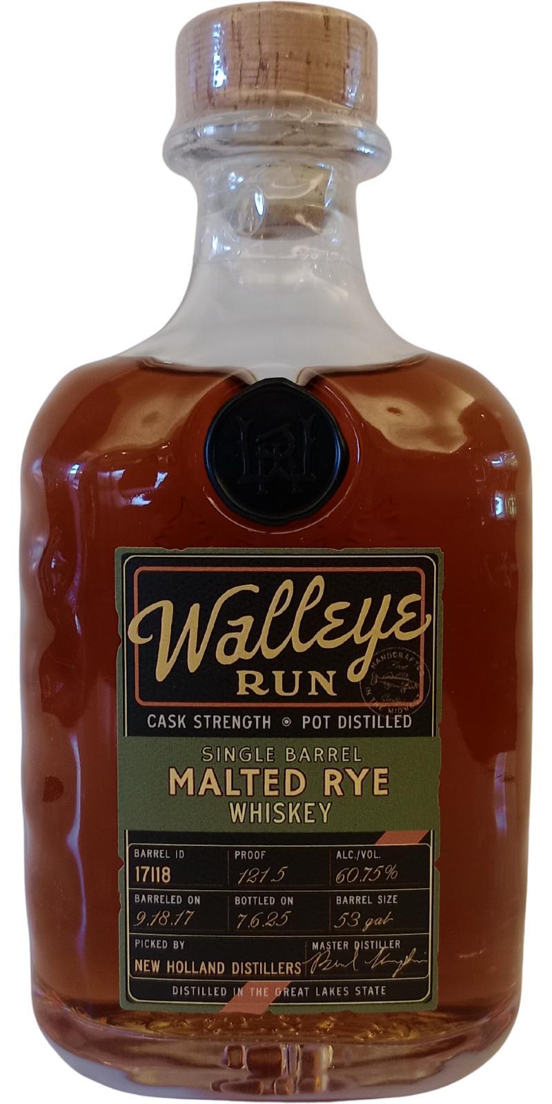 New Holland Walleye Rye Run  Single Barrel Malted Rye