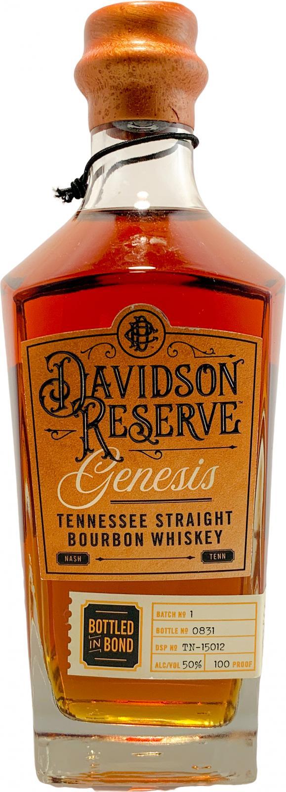 Davidson Reserve Genesis  Bottled in Bond