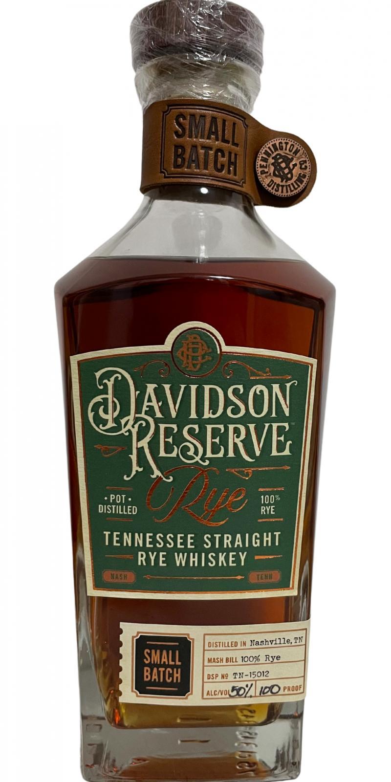 Davidson Reserve Rye  Single Barrel