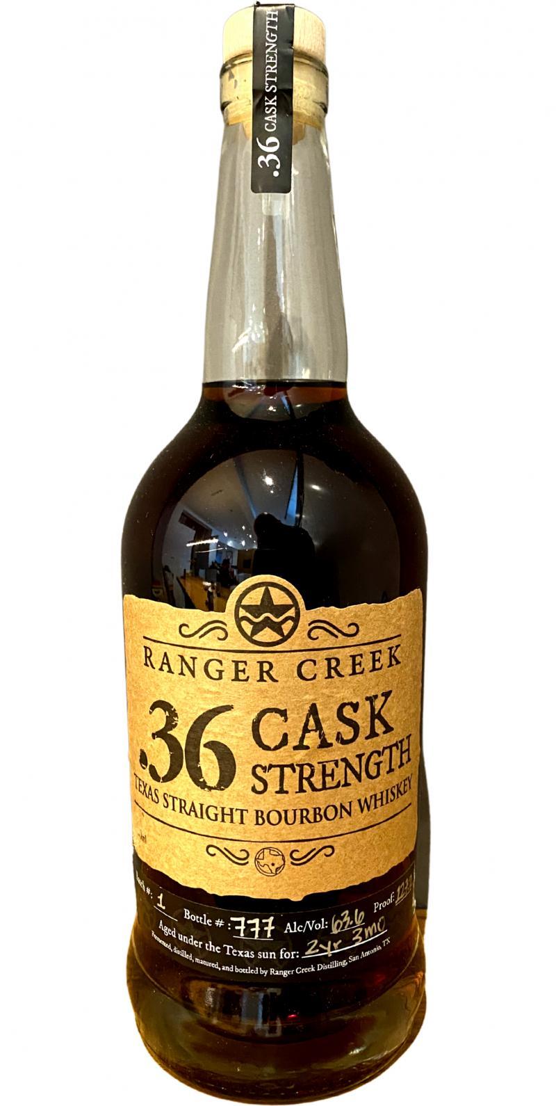 Ranger Creek .36 Cask Strength  Texas Straight Bourbon Whiskey