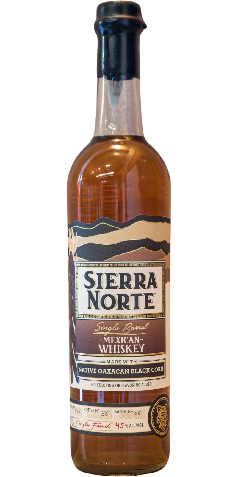 Sierra Norte Single Barrel Mexican Whiskey   Batch No. 06