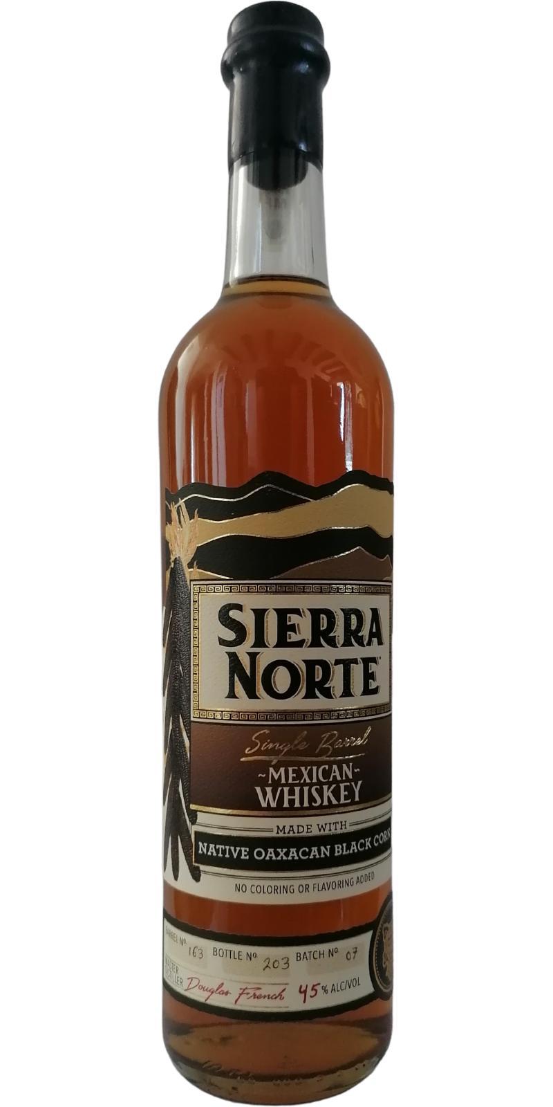 Sierra Norte Single Barrel Mexican Whiskey  Batch No. 07