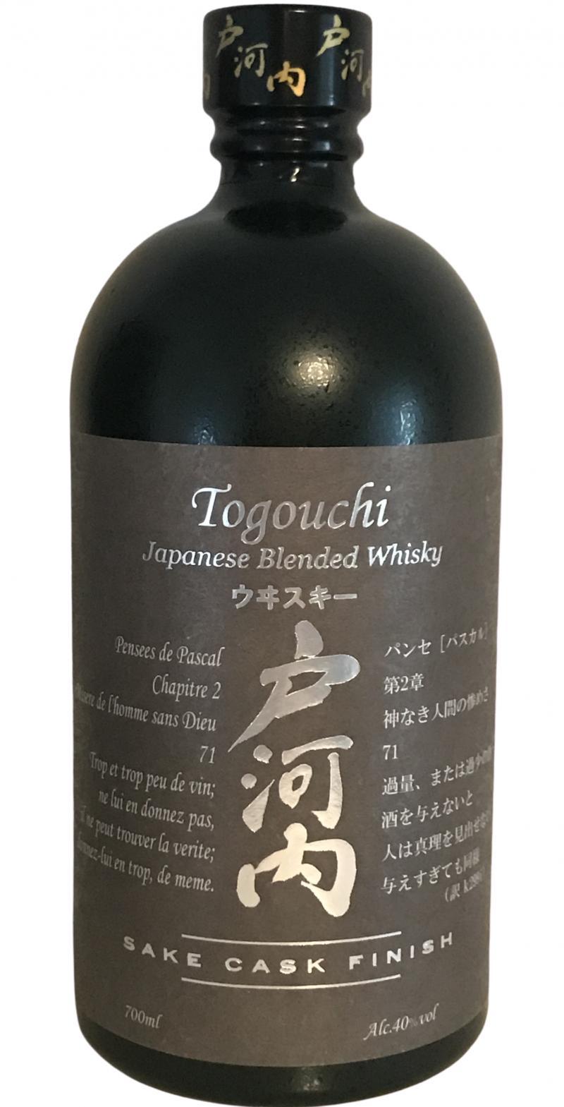 Togouchi Sake Cask Finish  Japanese Blended Whisky
