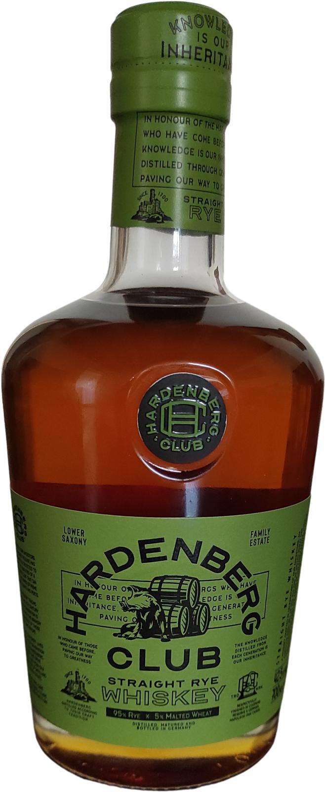 Hardenberg Club Straight Rye Whiskey