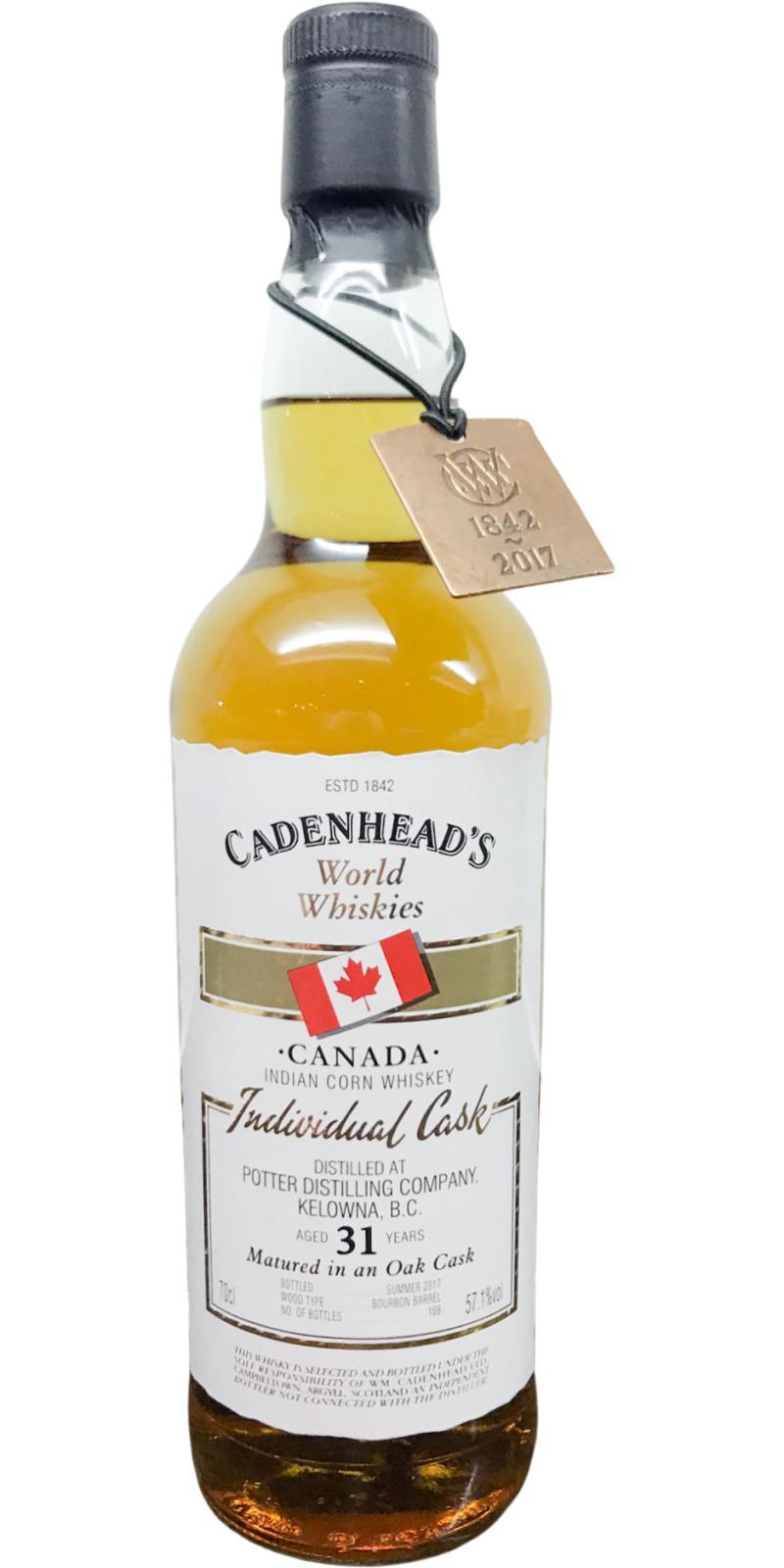Potter 31-year-old CA  World Whiskies - Individual Cask