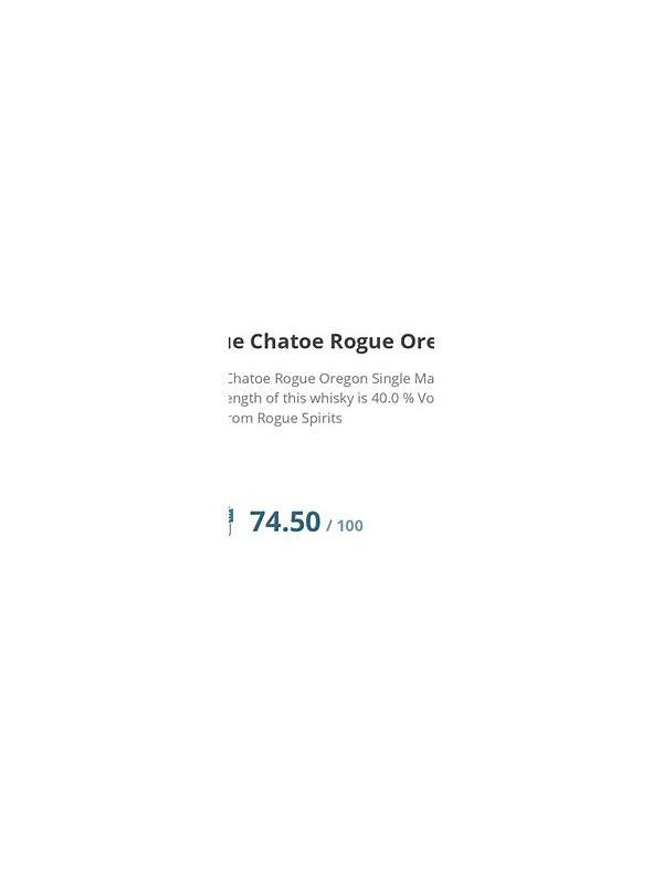 Rogue Chatoe Rogue Oregon Single Malt Whiskey  Ocean Aged in Oak Barrels for 3 Months