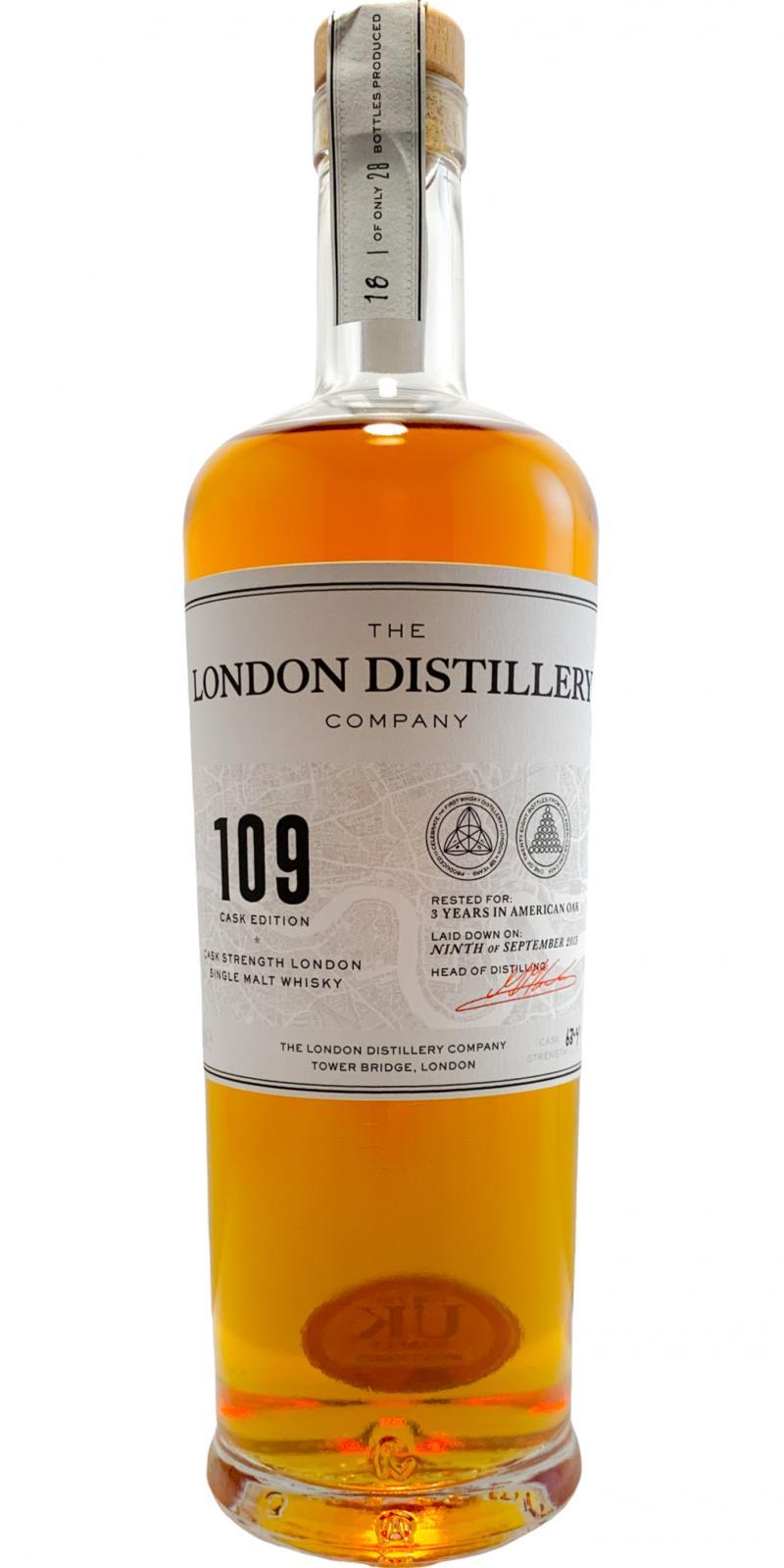 The London Distillery Company 2015  109 Cask Edition