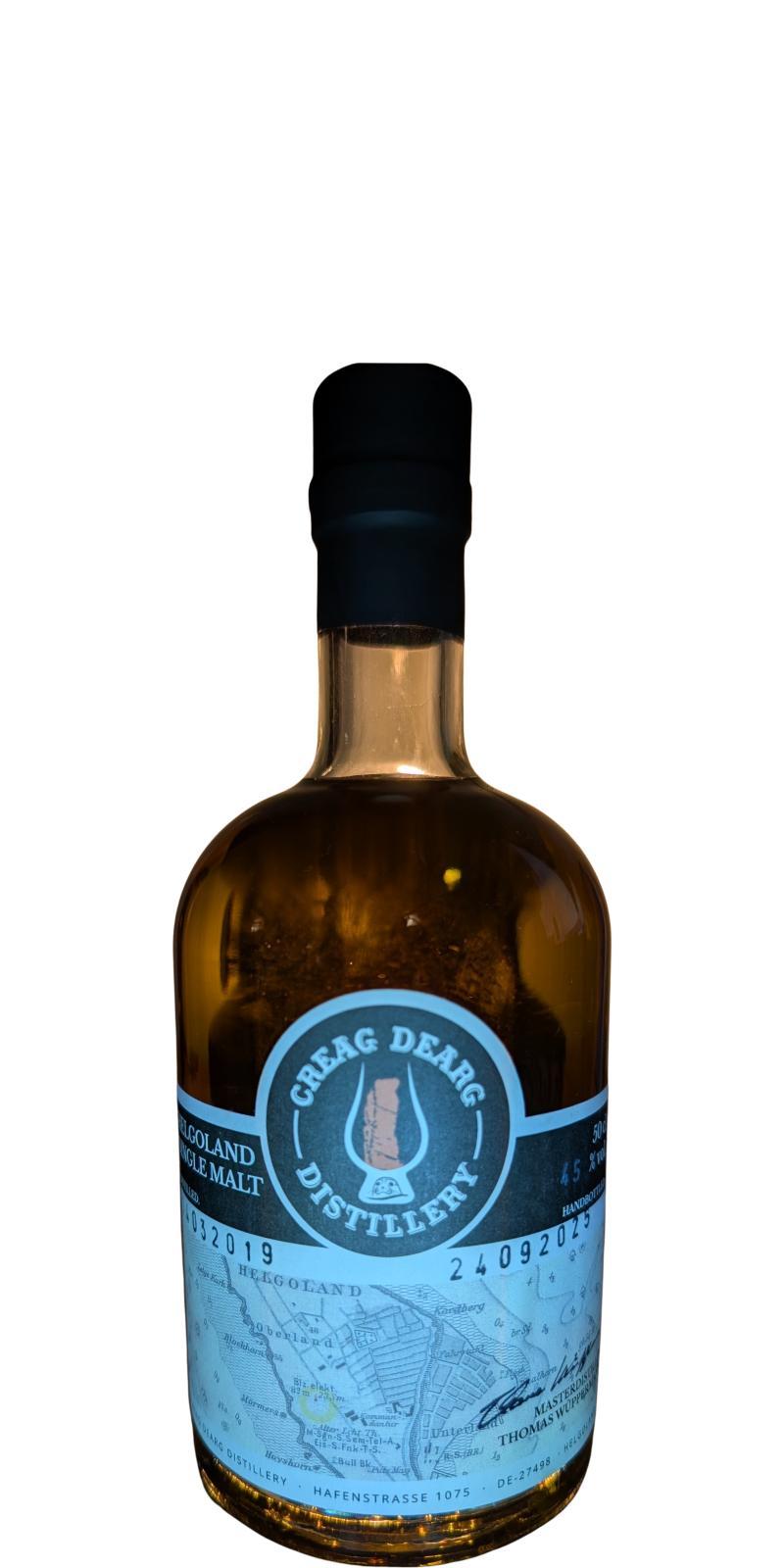 Creag Dearg 2019  Handbottled at the Distillery