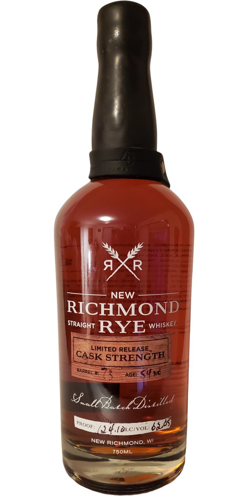 New Richmond Rye Straight Rye Whiskey Limited Release - Cask Strength