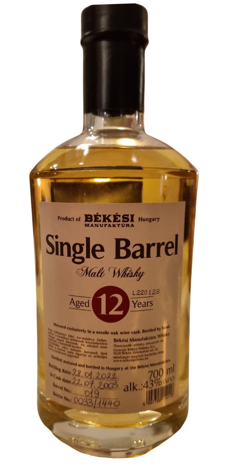 Békési Manufaktúra 2003  Single Barrel