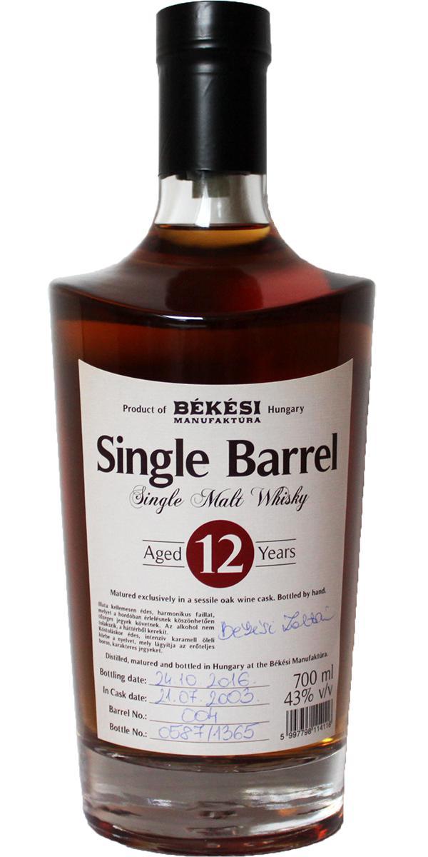 Békési Manufaktúra 2003  Single Barrel