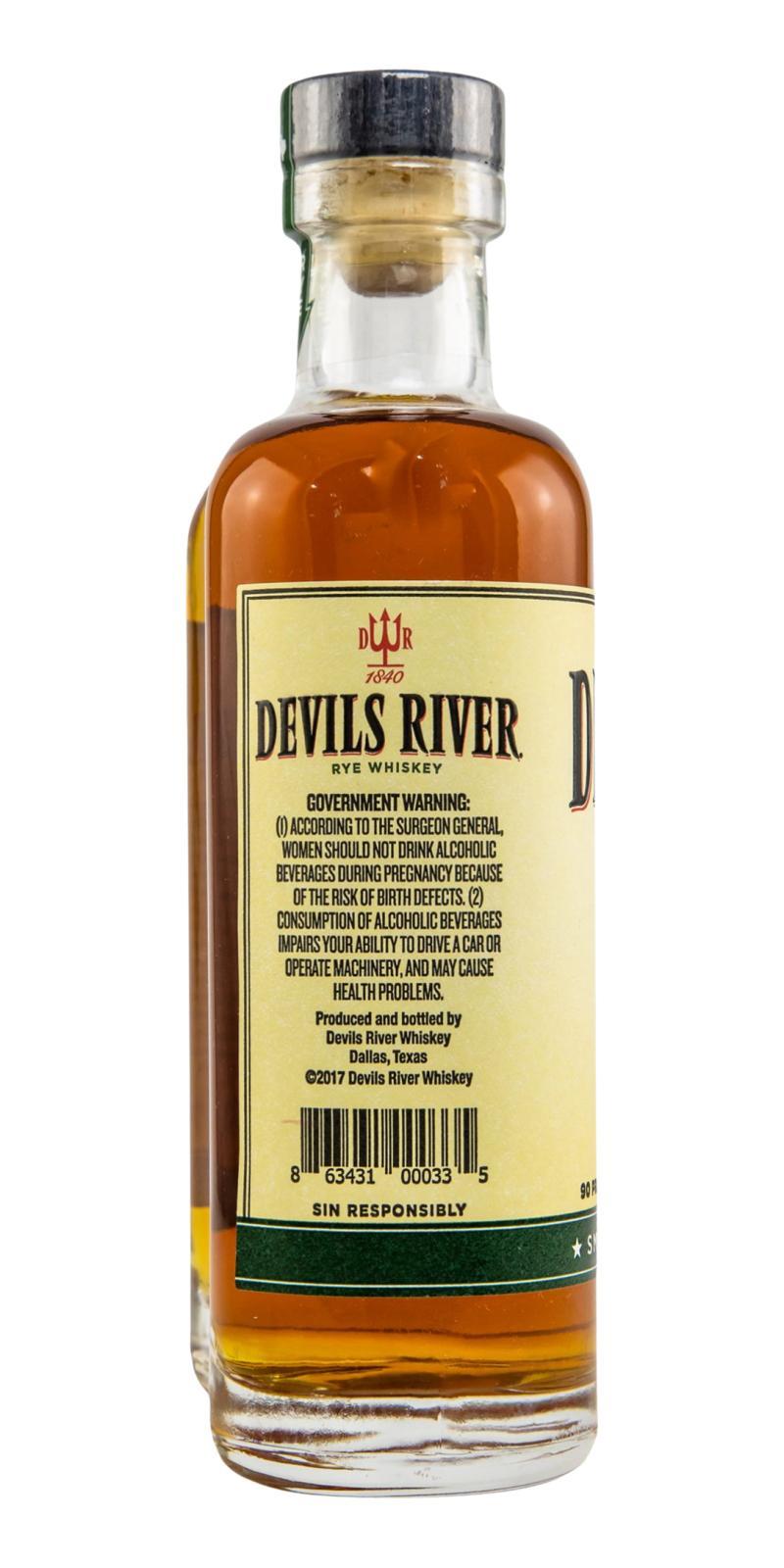 Devils River Rye Whiskey  Small Batch