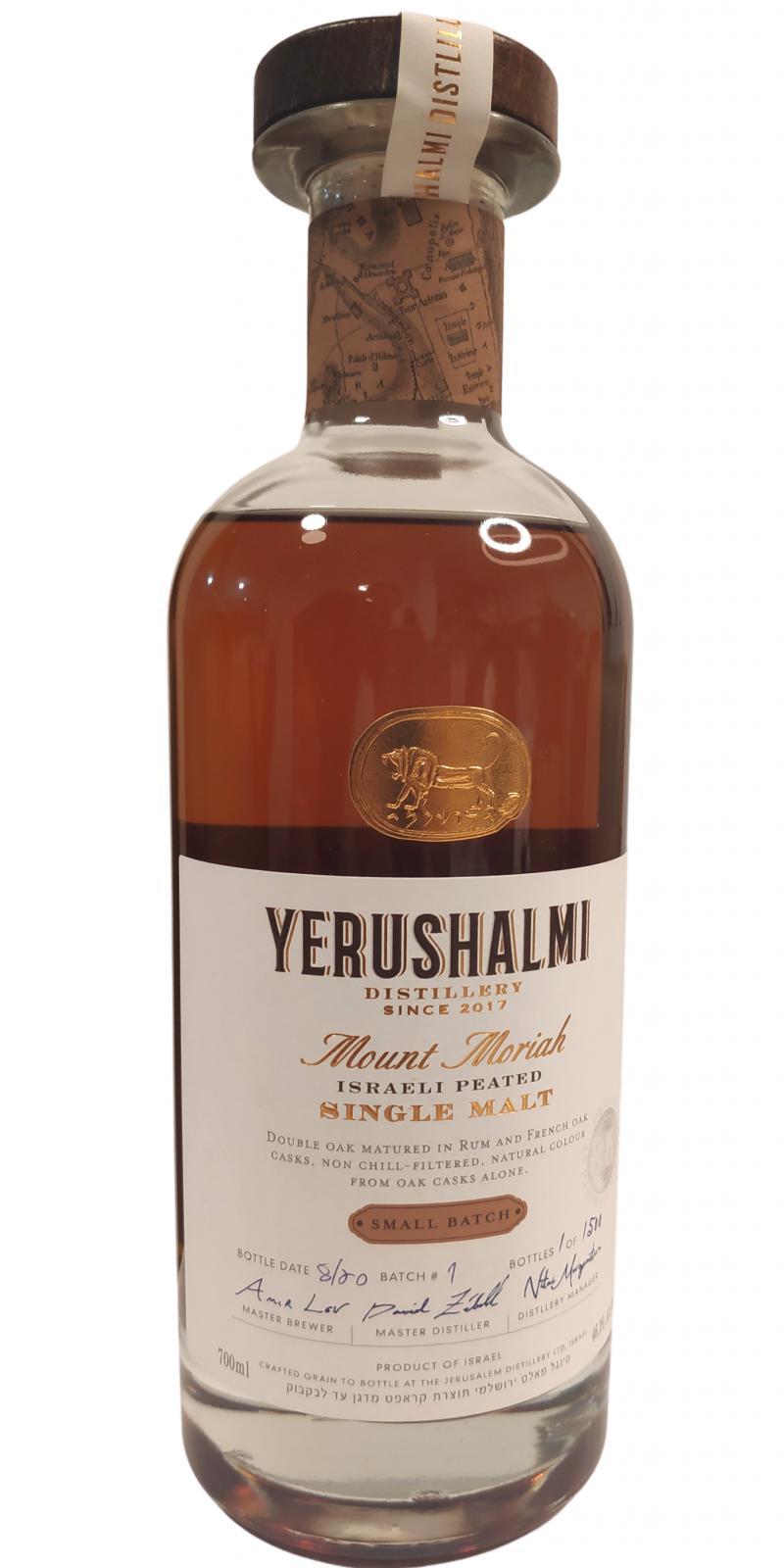 Yerushalmi Mount Moriah  Small Batch - Peated