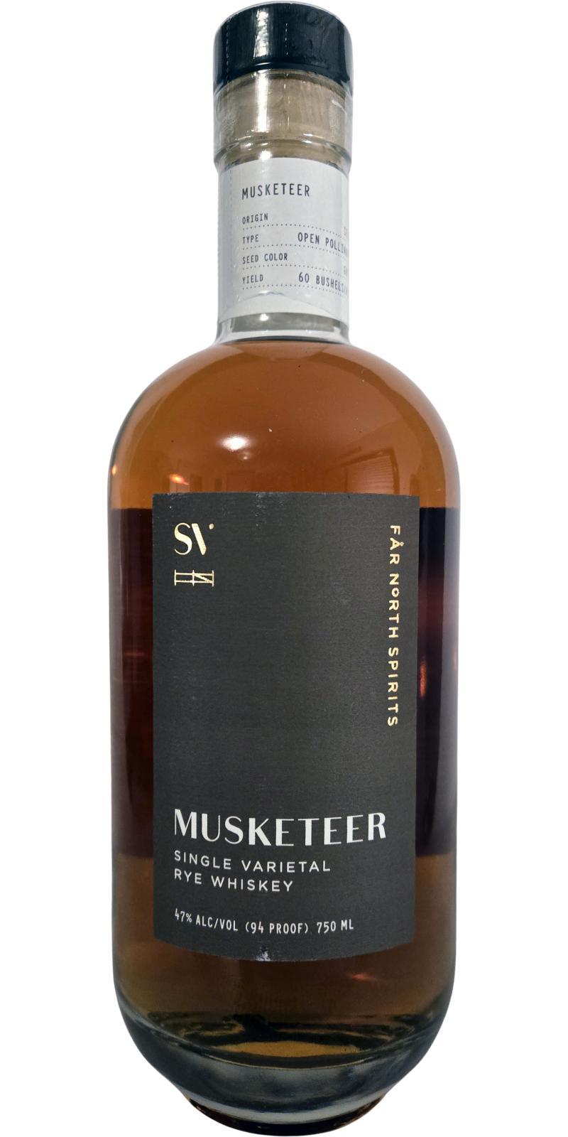 Musketeer 2021  Single Varietal Rye Whiskey