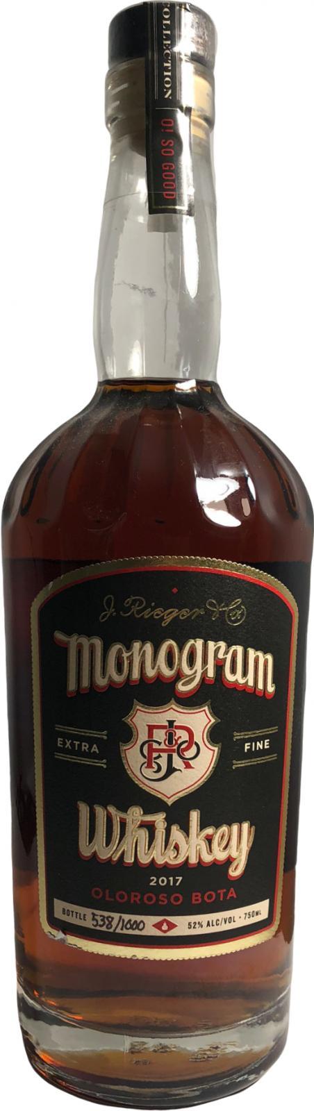 Rieger's Monogram Whiskey  Extra Fine
