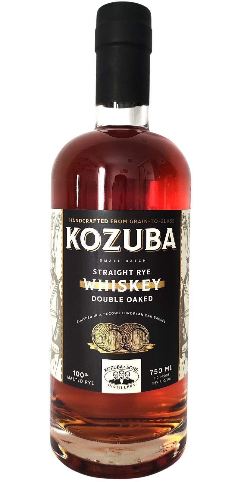 Kozuba Straight Rye Whiskey  Double Oaked