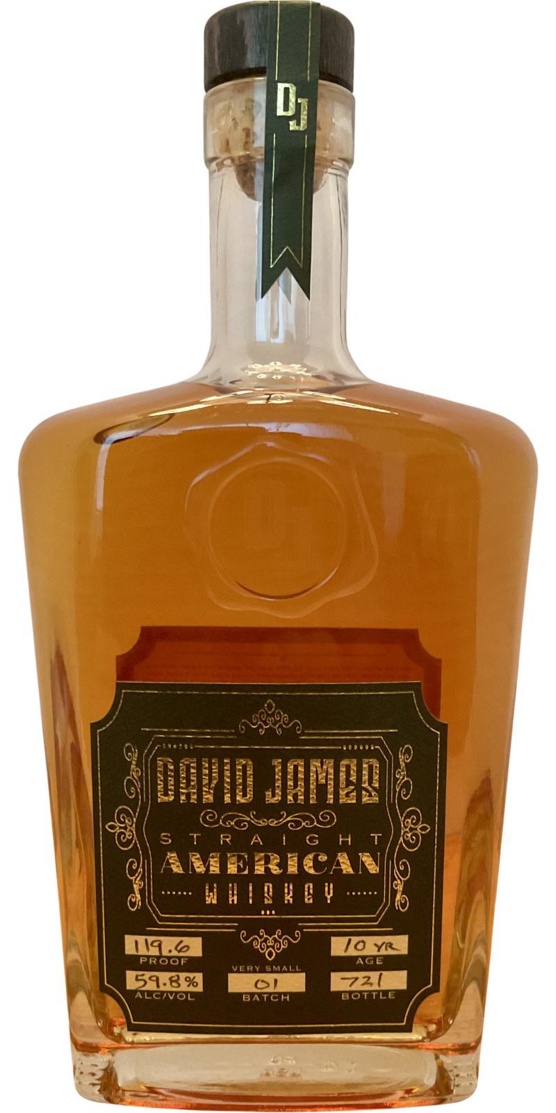 David James 10-year-old  Straight American Whiskey