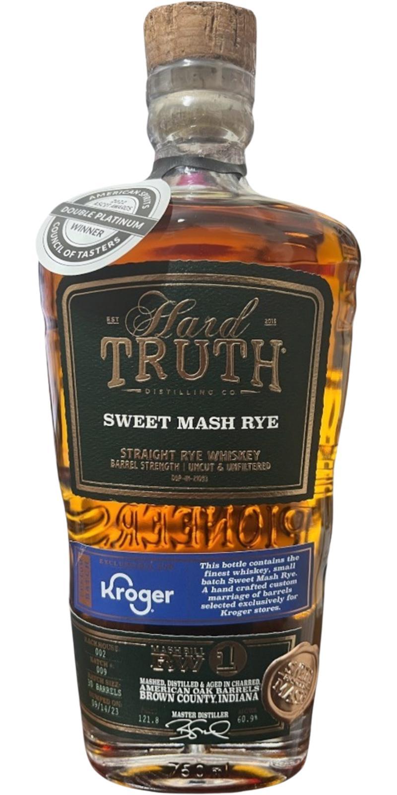 Hard Truth Sweet Mash Rye  Straight Rye Whiskey