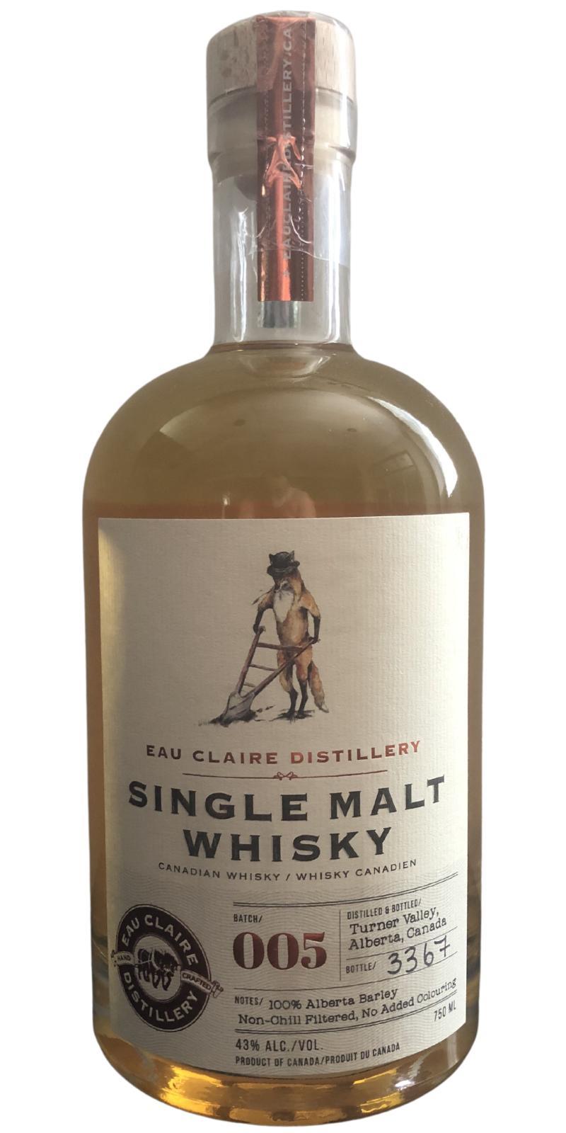Eau Claire Distillery Single Malt Whisky