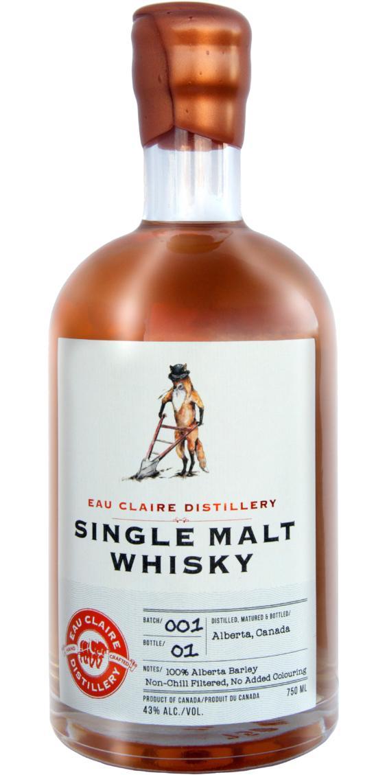 Eau Claire Distillery Single Malt Whisky  Batch 001