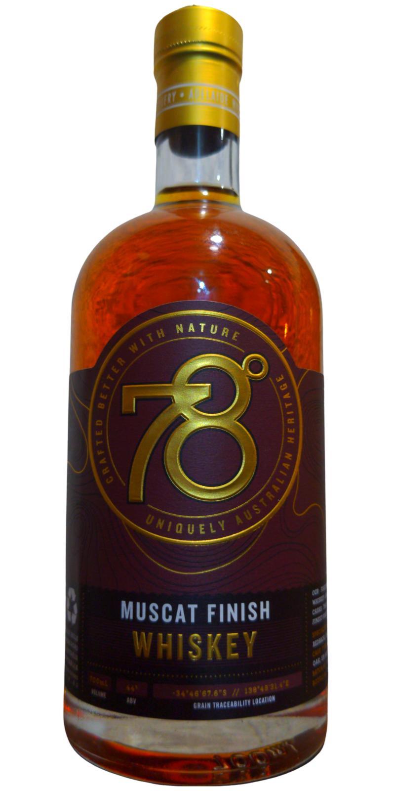 Adelaide Hills 78° Australian Whiskey  Muscat Finish Whiskey