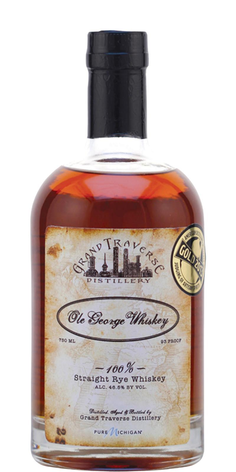 Grand Traverse Ole George Whiskey  100% Straight Rye Whiskey