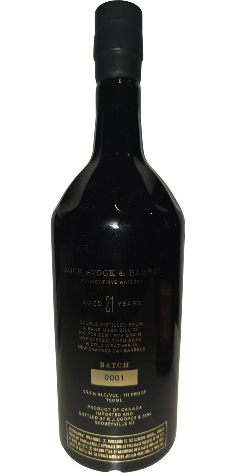 Lock Stock & Barrel 1999  Straight Rye Whiskey