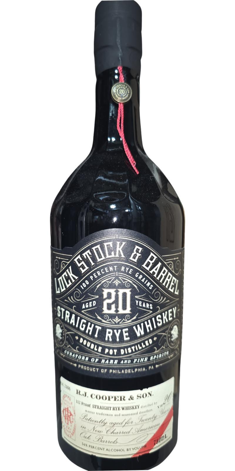 Lock Stock & Barrel 20-year-old  Straight Rye Whiskey
