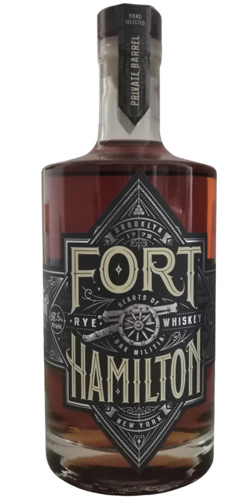 Fort Hamilton Rye Whiskey  Private Barrel