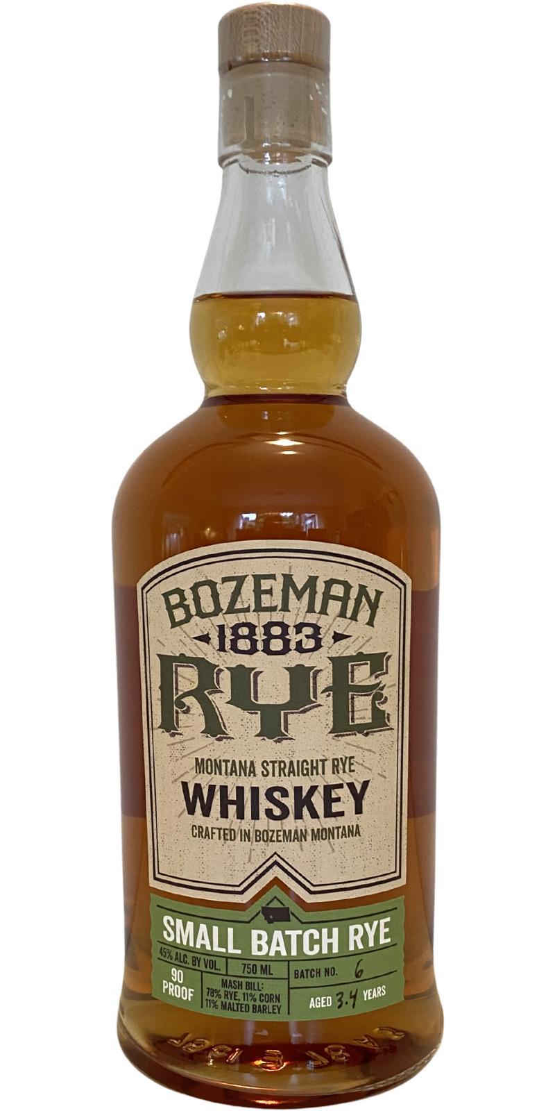 Bozeman 1883 Montana Straight Rye  Small Batch Rye