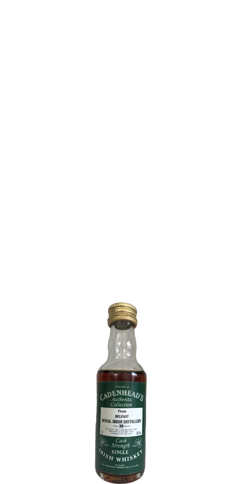 Cadenheads Royal Irish 1951 CA  Authentic Collection - 150th anniversary commemoration