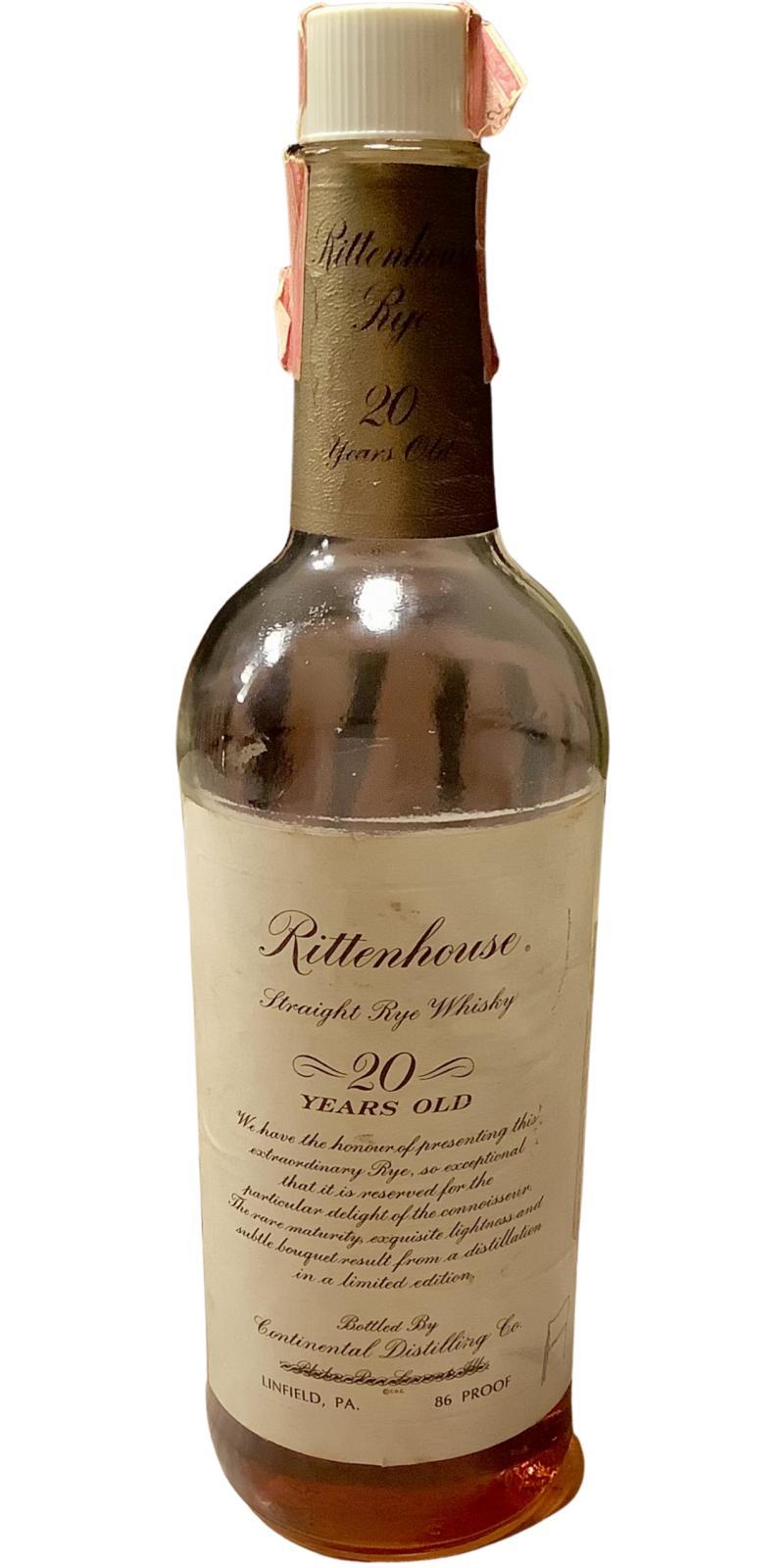 Rittenhouse 20-year-old  Straight Rye Whisky
