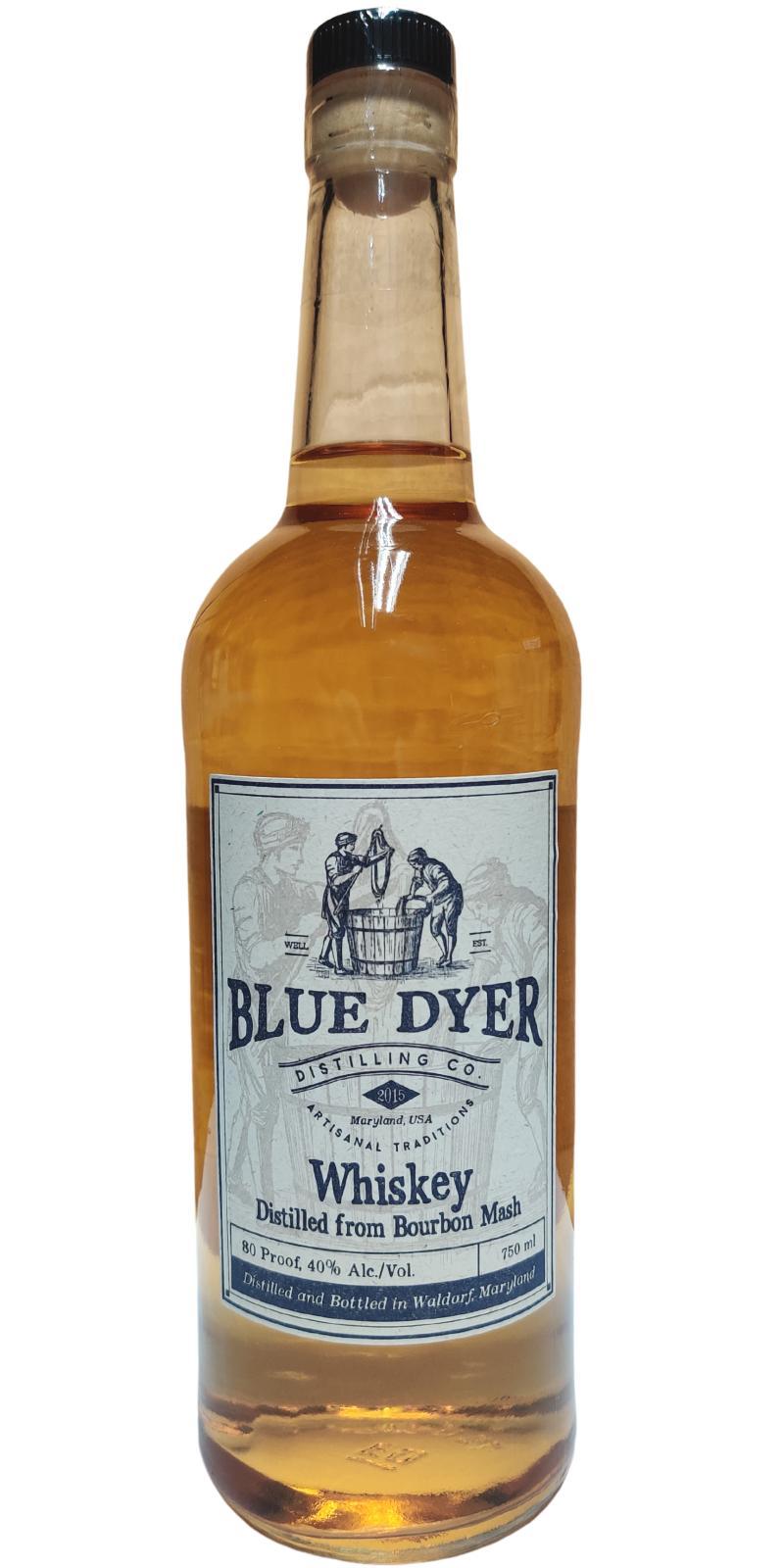 Blue Dyer Whiskey Distilled from Bourbon Mash