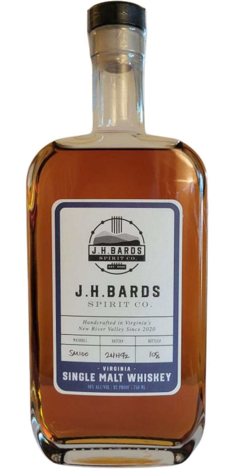 J.H. Bards Virginia Single Malt Whiskey