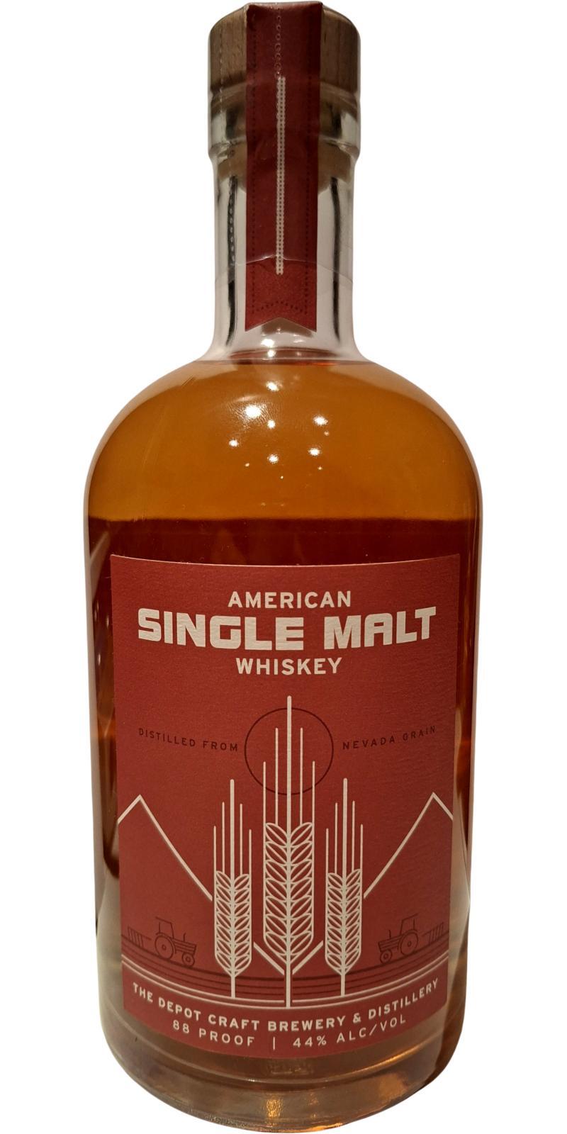 The Depot Craft Brewery & Distillery American Single Malt Whiskey