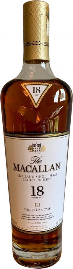 Macallan 18-year-old  Sherry Oak Cask
