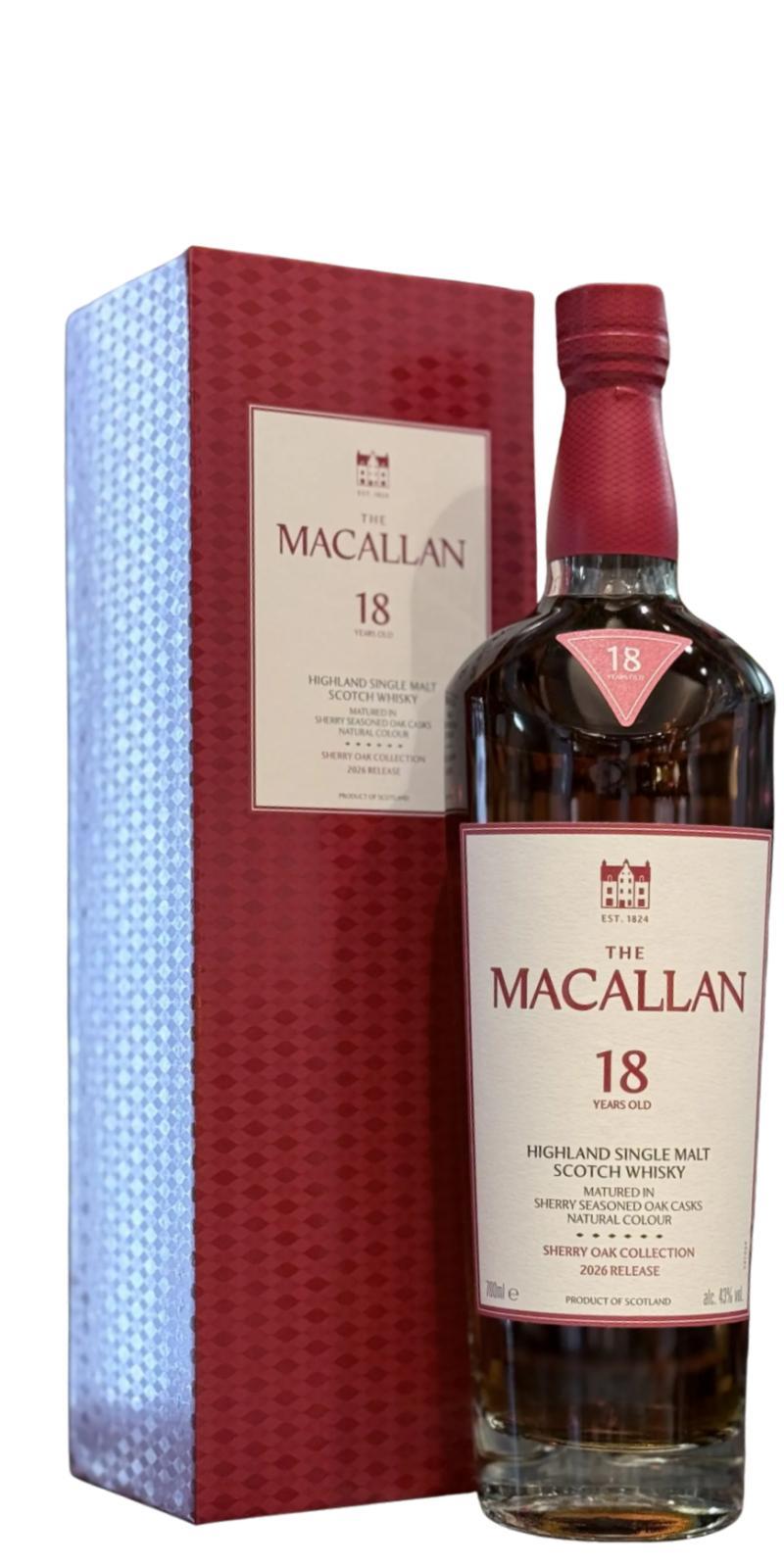 Macallan 18-year-old  Sherry Oak Collection