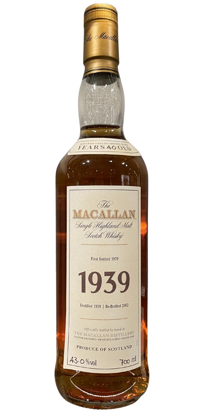 Macallan 1939  Fine & Rare
