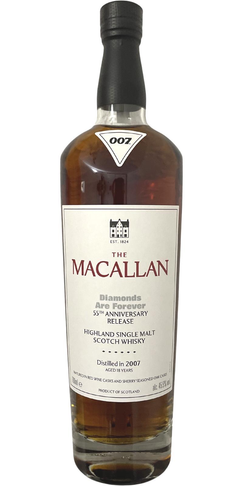 Macallan Diamonds Are Forever 55th anniversary release  007