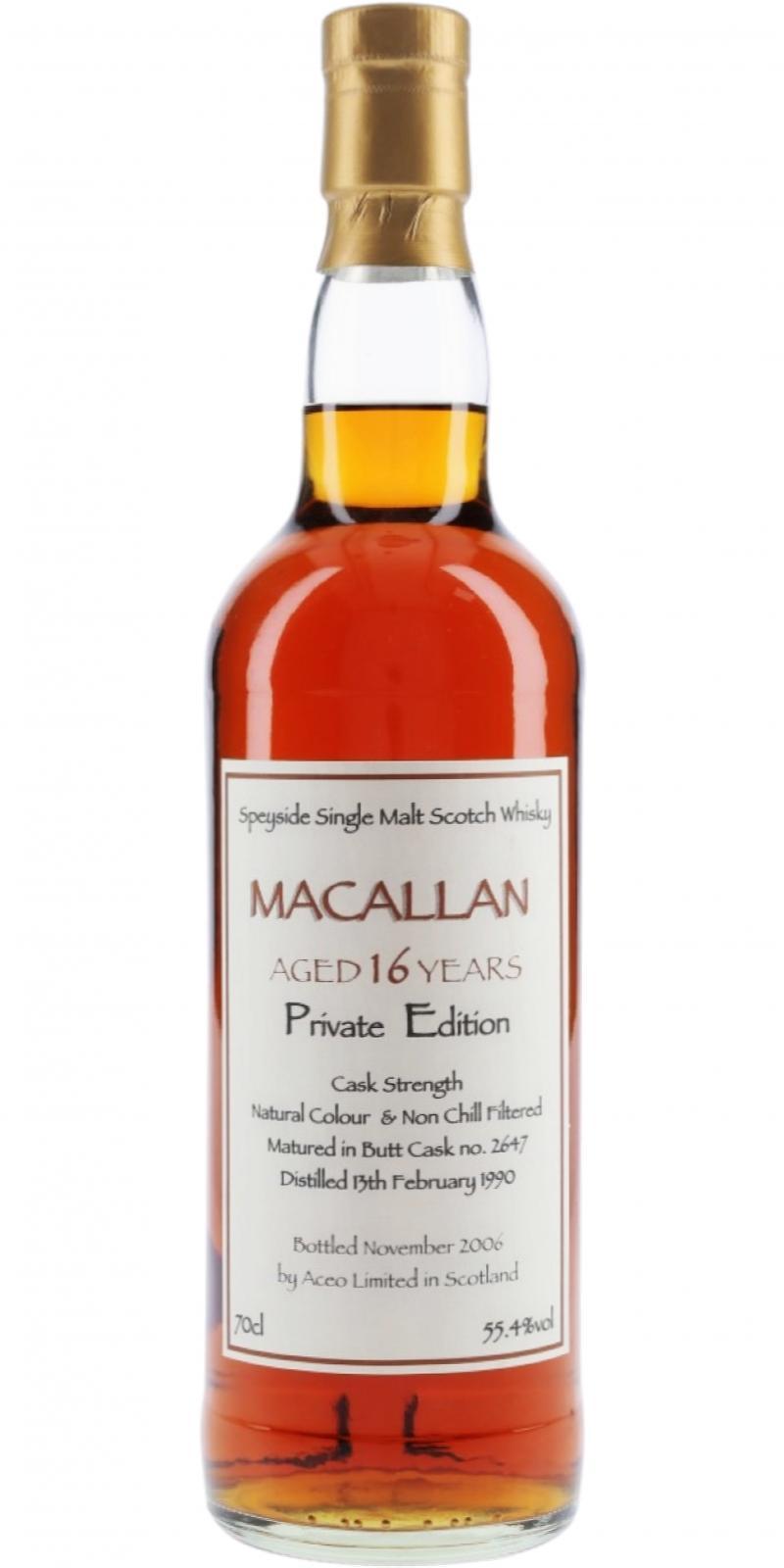 Macallan 1990 AcL  Private Edition