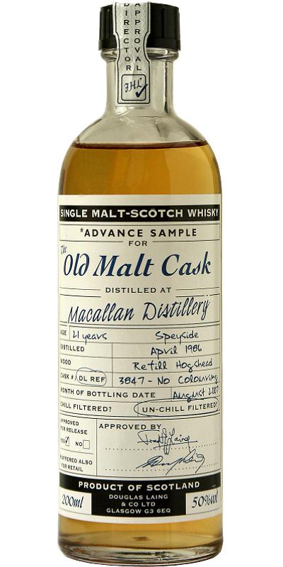 Macallan 1986 DL  The Old Malt Cask -  Advanced Sample