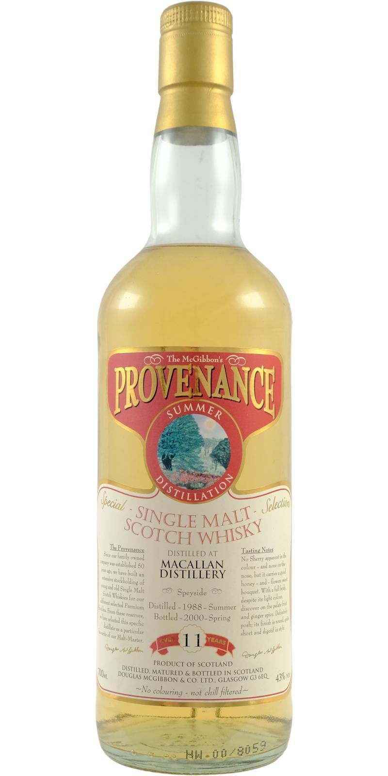 Macallan 1988 McG  McGibbon's Provenance