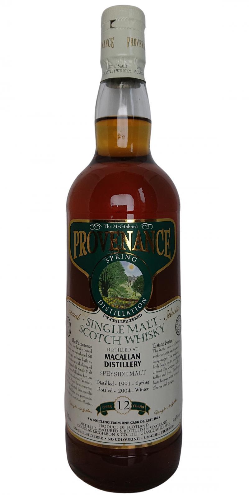 Macallan 1991 McG  McGibbon's Provenance